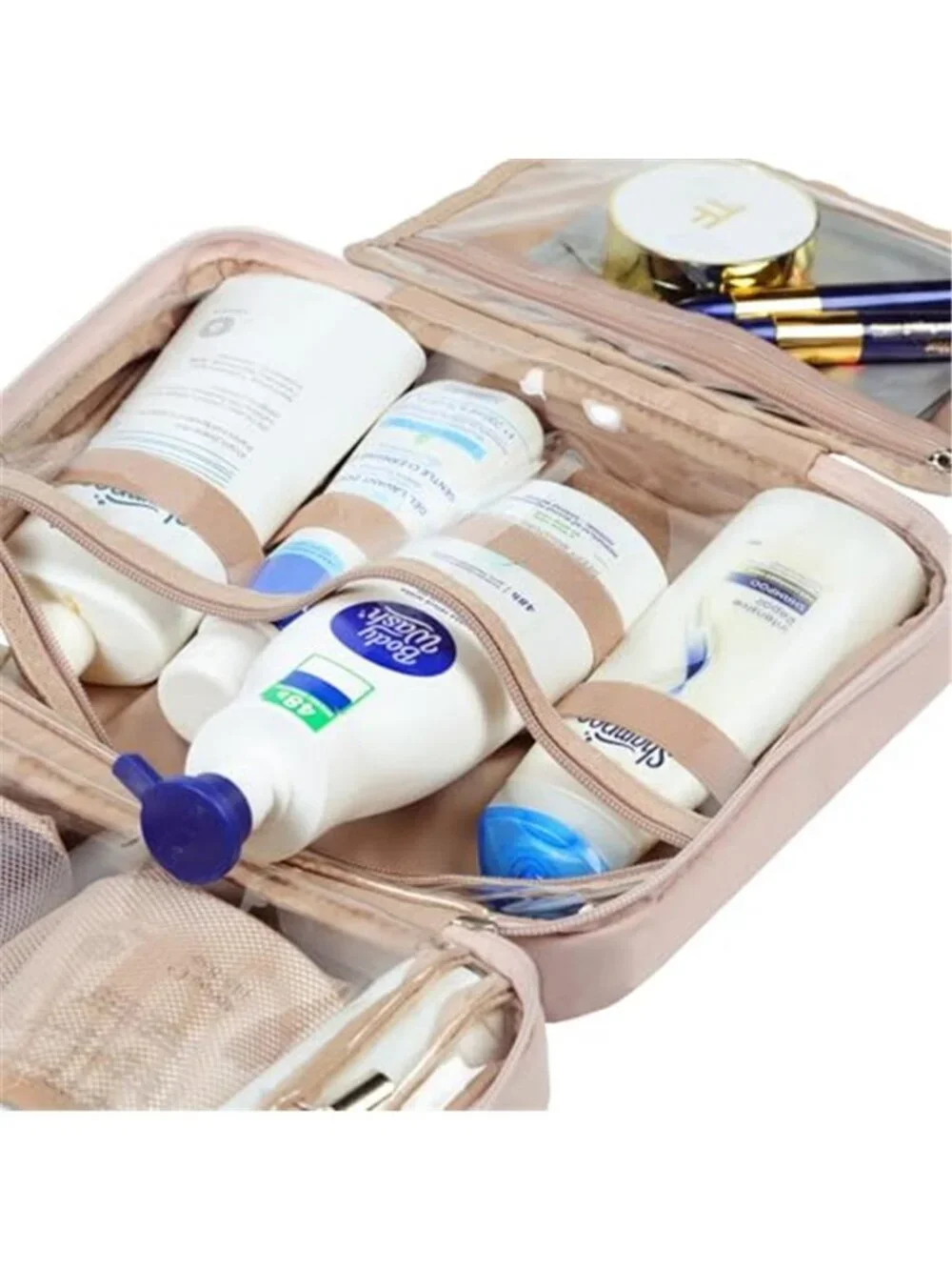 Travel Toiletry Bag for Women, Makeup Essentials Organizer, Hanging Case